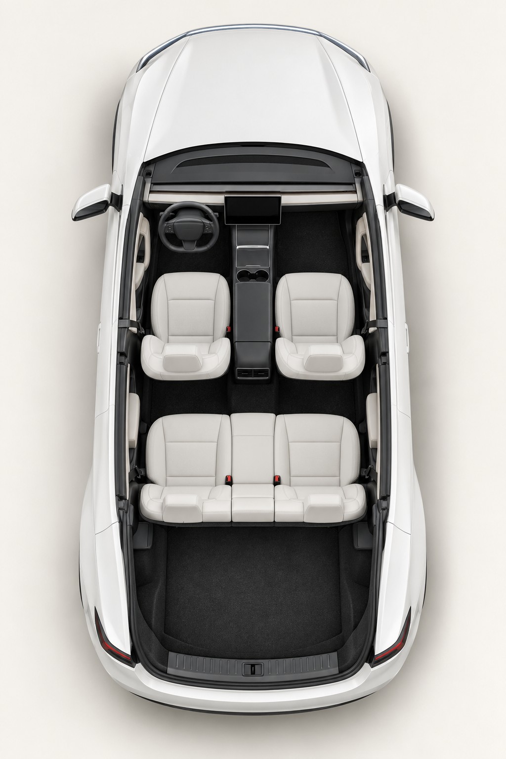Model Y seen from above with the roof off